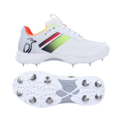 2023 Kookaburra KC 2.0 Spike Cricket Shoes - White/Red/Yellow